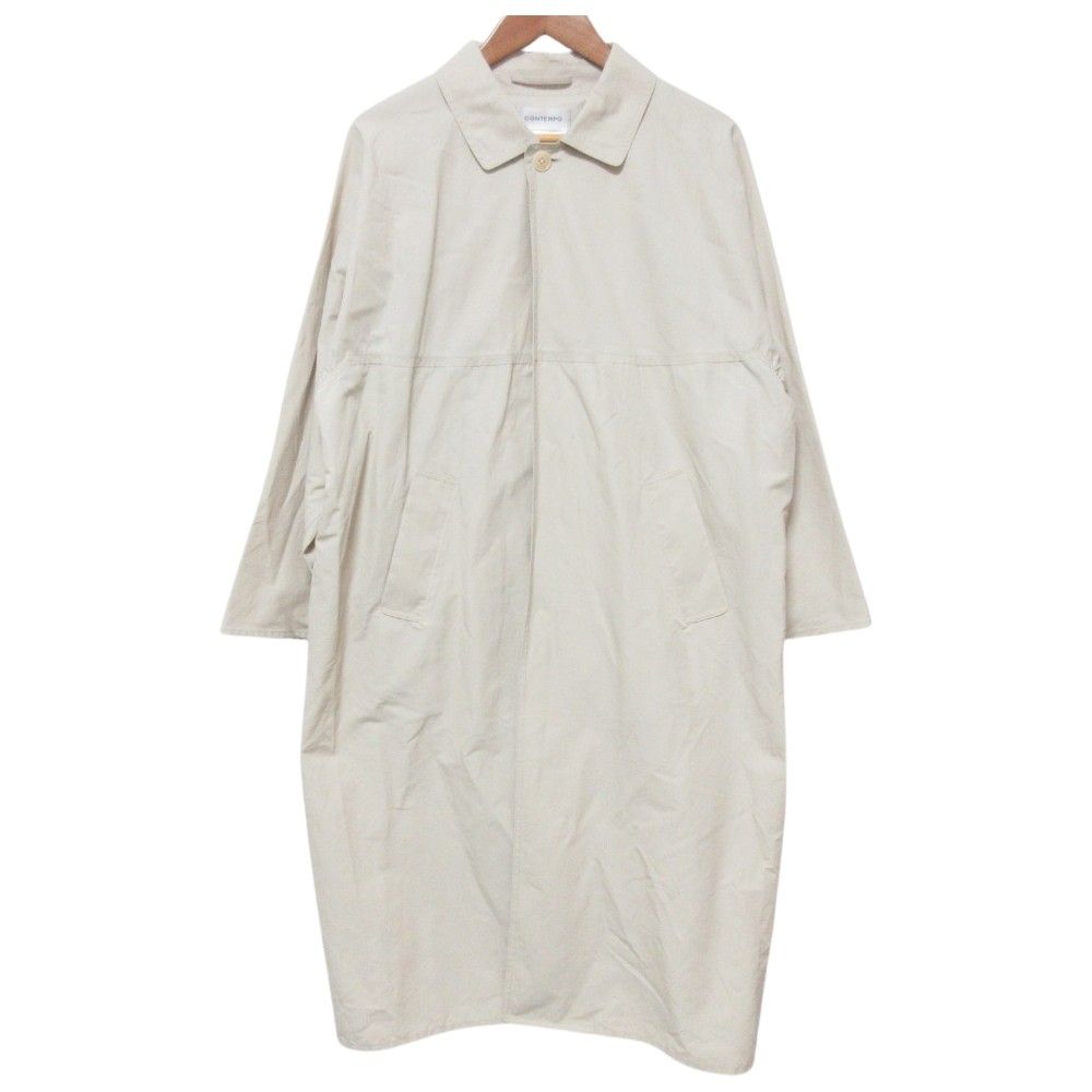 良品 YAECA ヤエカ CONTEMPO RAIN COAT ステンカラーコート 09540 サイズS ベージュ レディース 古着 中古 USED