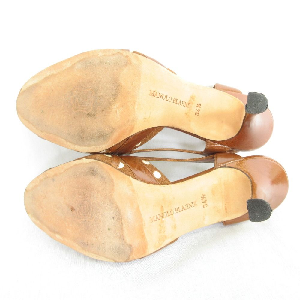 美品 MANOLO BLAHNIK マノロブラニク ドット オープントゥ ハイヒール