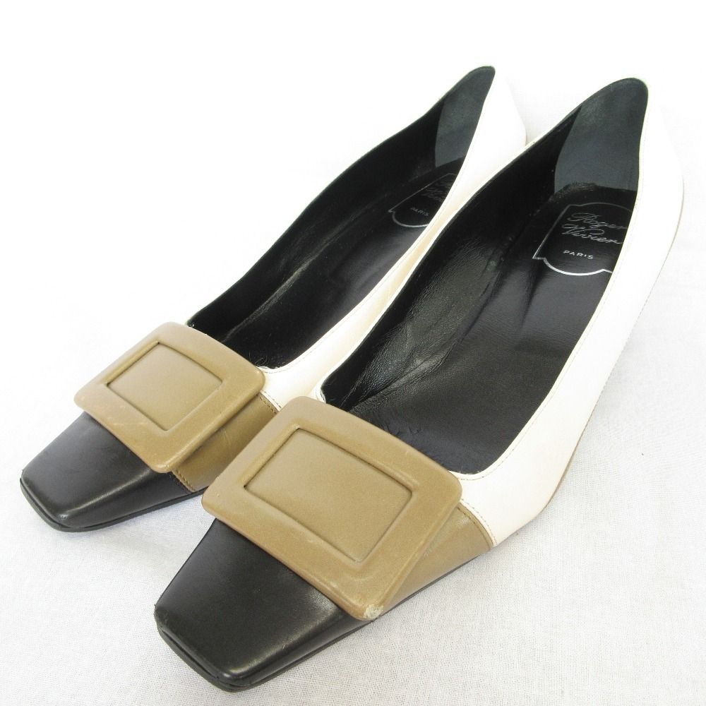 Roger Vivier 黒 バックルパンプス 38 良品 Roger vivier ロジェヴィヴィエ ベルヴィヴィエ バックル