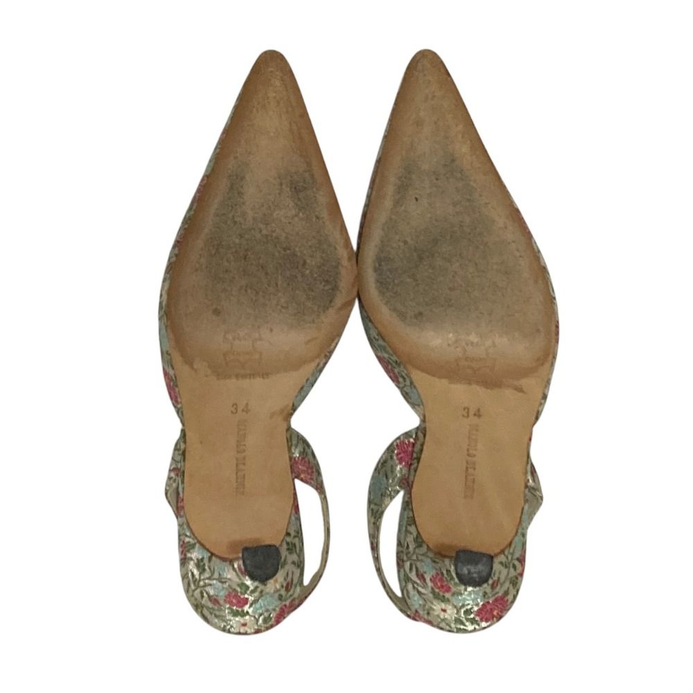 良品 MANOLO BLAHNIK マノロブラニク フラワージャガード ストラップ