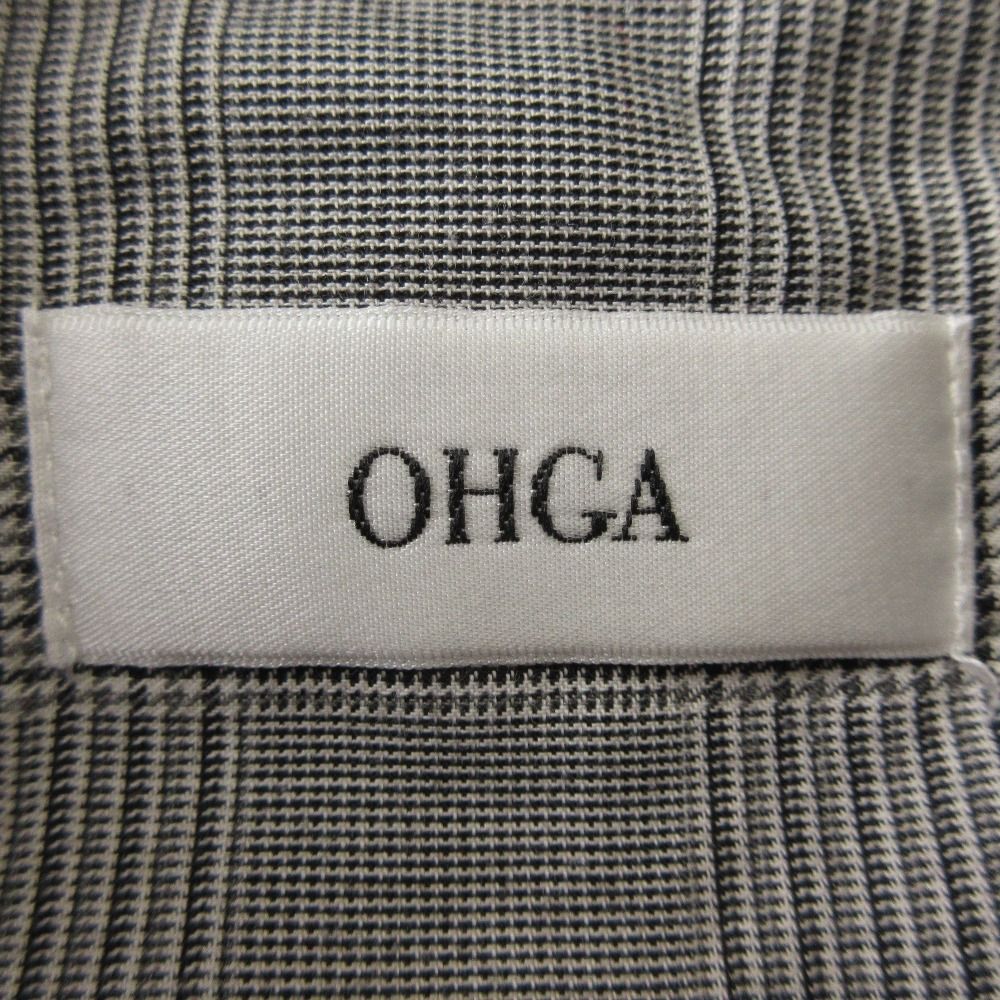 美品 OHGA オーガ オーバーサイズ リボンボウタイブラウス グレン
