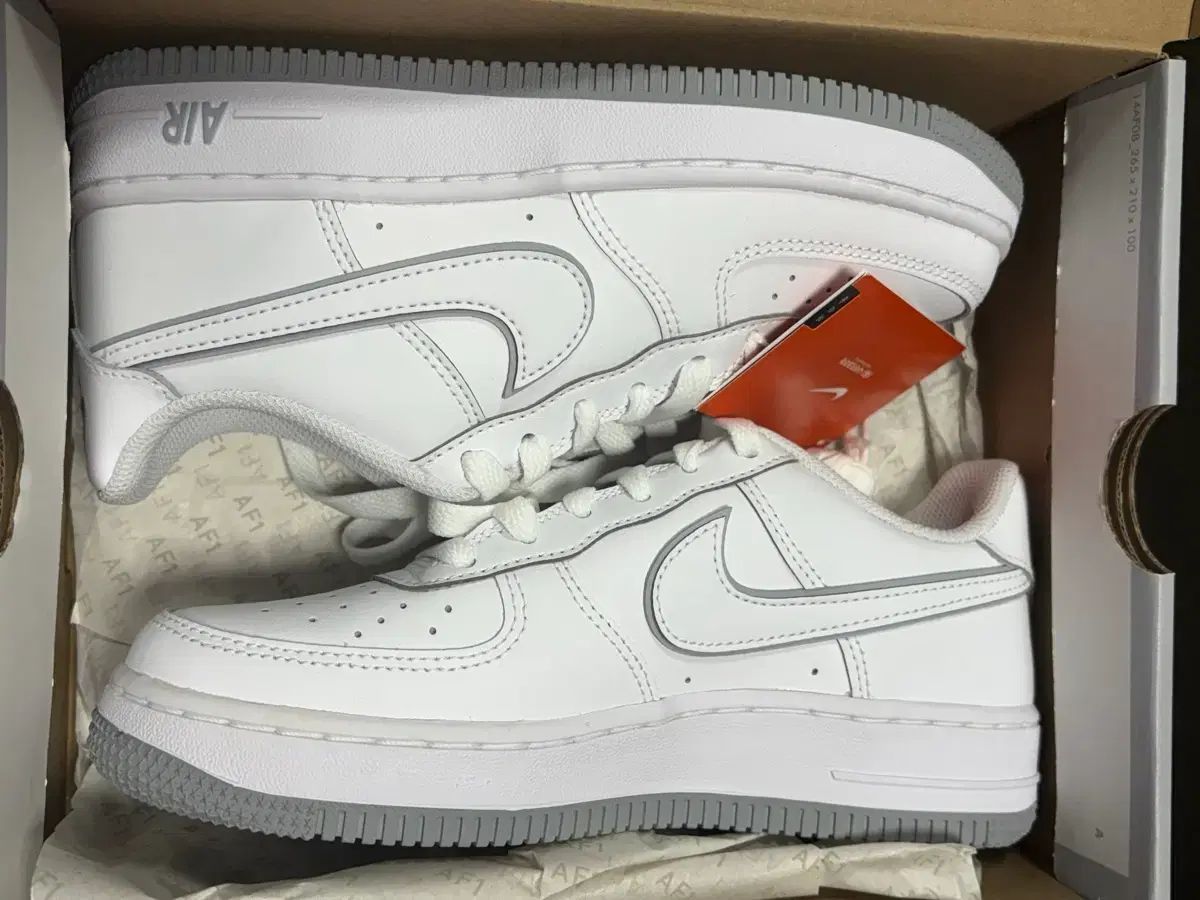 (GS) NIKE ナイキ エアフォース 1 白 ウルフ グレー