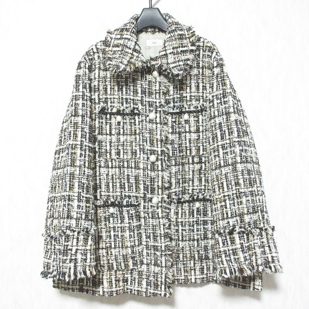 美品 IENA イエナ ホワイトツイードジャケット サイズ38 マルチカラー