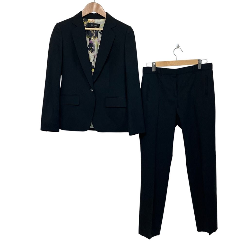 美品　PaulSmith BLACKLABEL パンツスーツ　カシミア混　L M 良品 Paul Smith ポールスミス ブラックレーベル 裏地フラワープリント