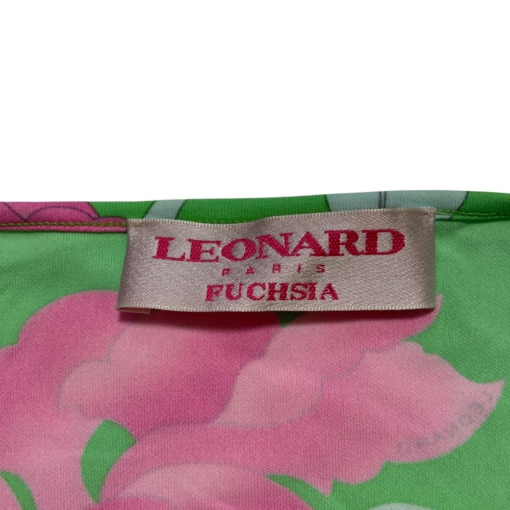 美品 LEONARD レオナール フラワープリント ノースリーブ カシュクール
