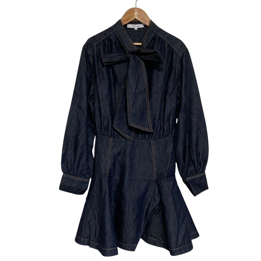 美品 26SS Rirandture リランドチュール デニムボウタイミニワンピース