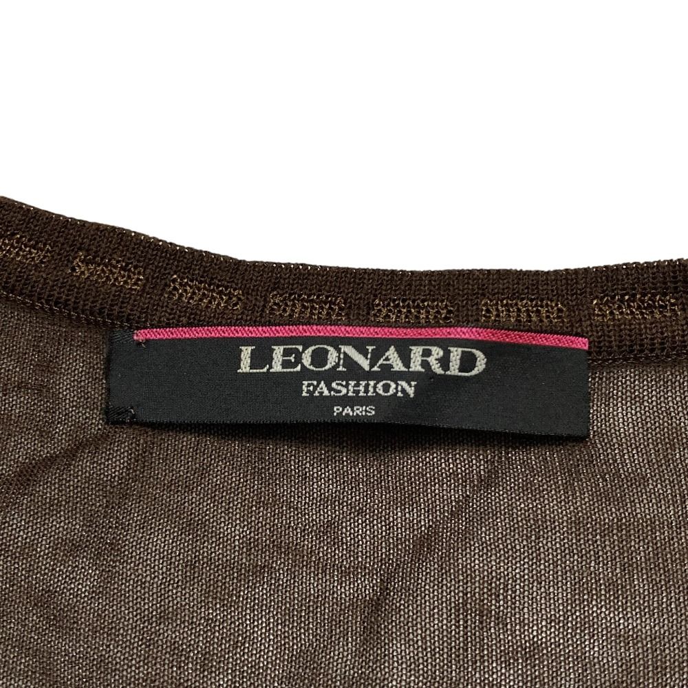 美品 LEONARD FASHION レオナールファッション ラインストーンロゴ