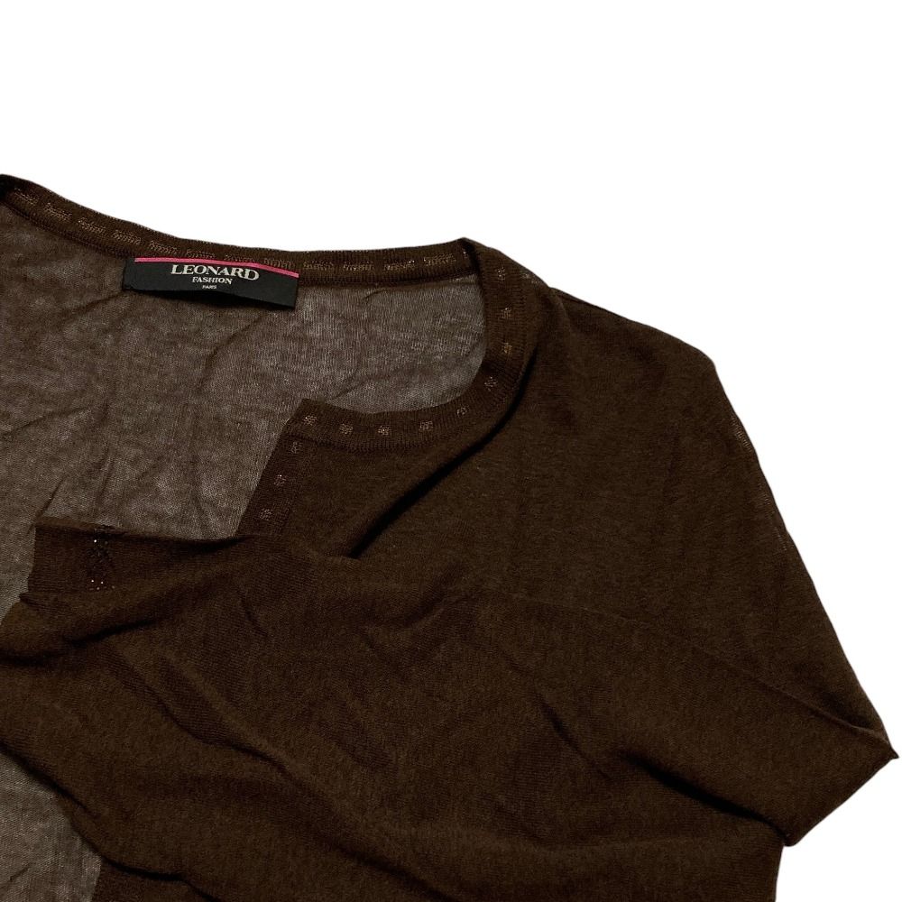 美品 LEONARD FASHION レオナールファッション ラインストーンロゴ