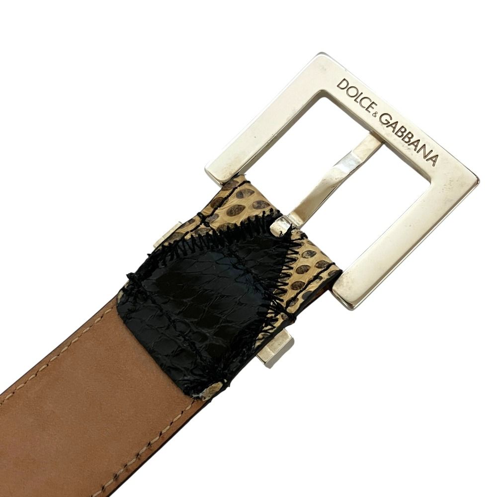 美品 DOLCE&GABBANA ドルチェ&ガッバーナ パイソンレザー ベルト 80cm