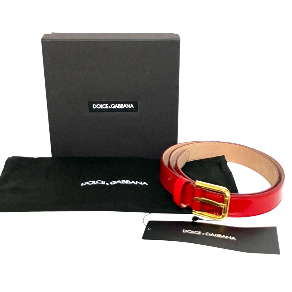 未使用 DOLCE&GABBANA ドルチェ&ガッバーナ パテントレザー ベルト