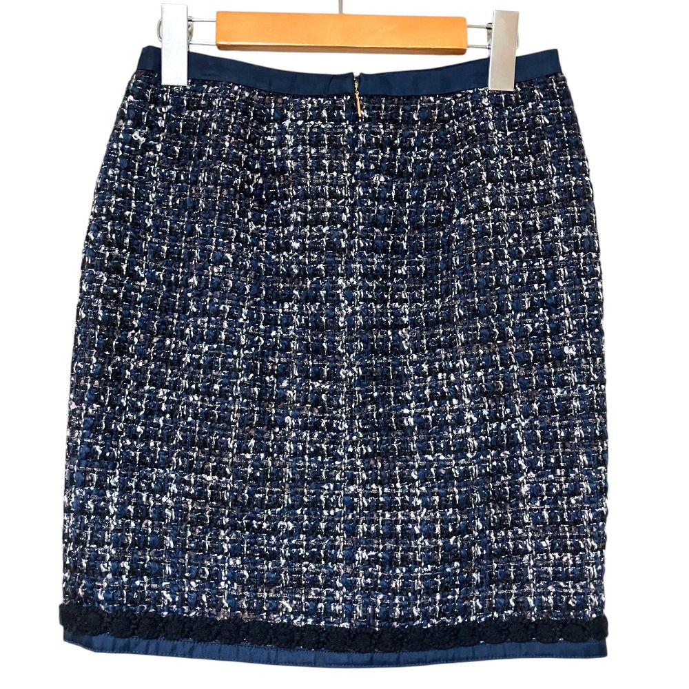 美品 TORY BURCH トリーバーチ ラメ ツイード ノーカラーコート