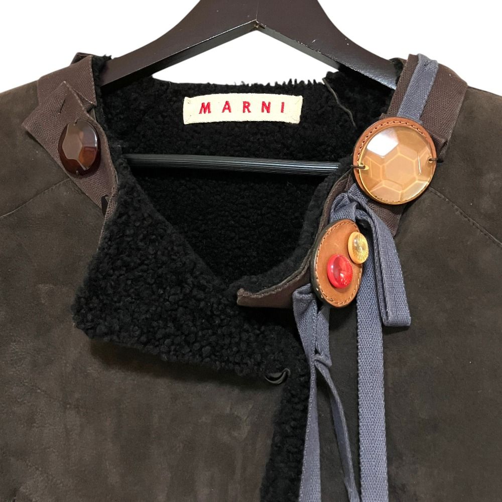美品 MARNI マルニ ビーズ刺繍 ムートン ショートコート ジャケット