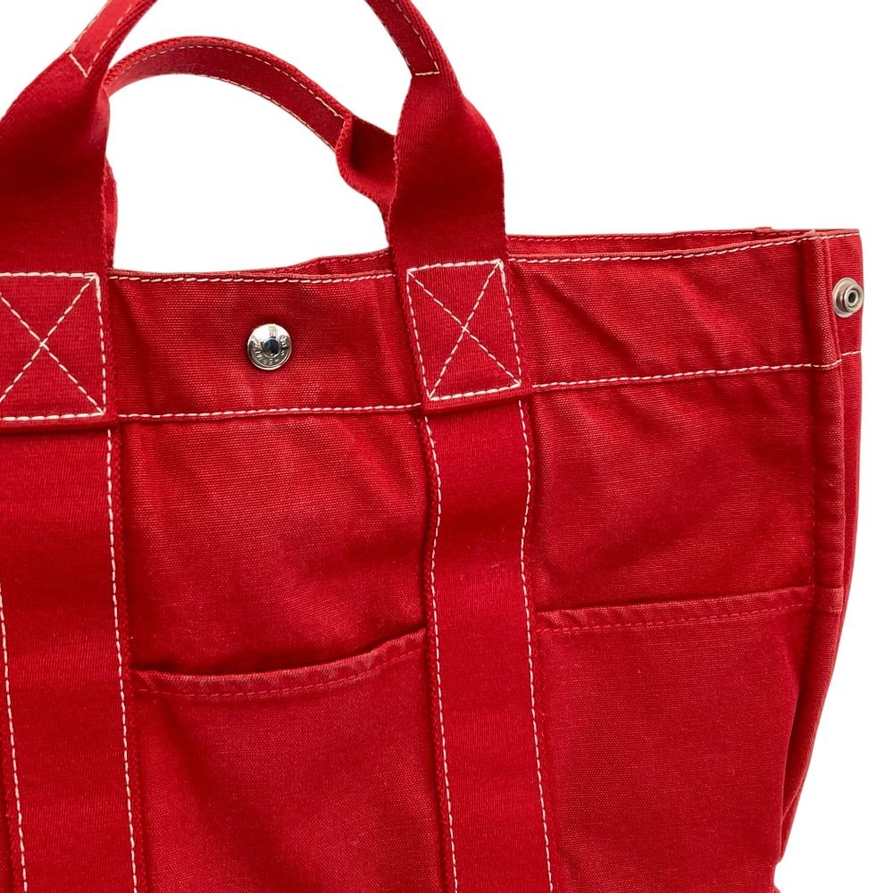 HERMES エルメス ドーヴィルMM キャンバストートバッグ レッド