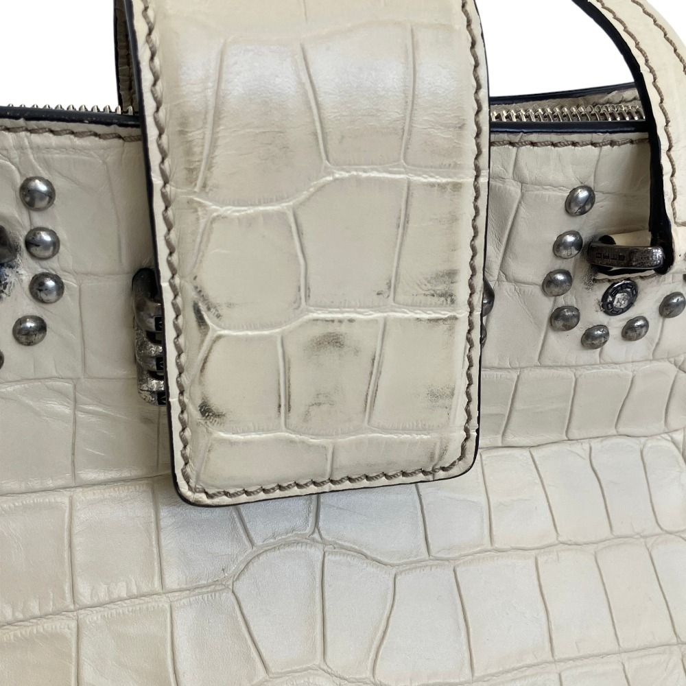 ETRO エトロ スタッズ クロコ型押し 2WAY レインボーバッグ ショルダー