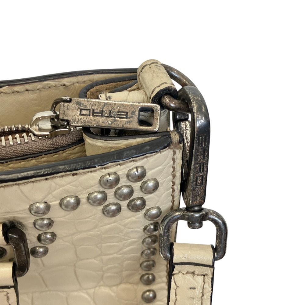 ETRO エトロ スタッズ クロコ型押し 2WAY レインボーバッグ ショルダー