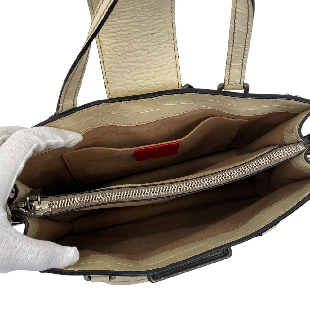 ETRO エトロ スタッズ クロコ型押し 2WAY レインボーバッグ ショルダー