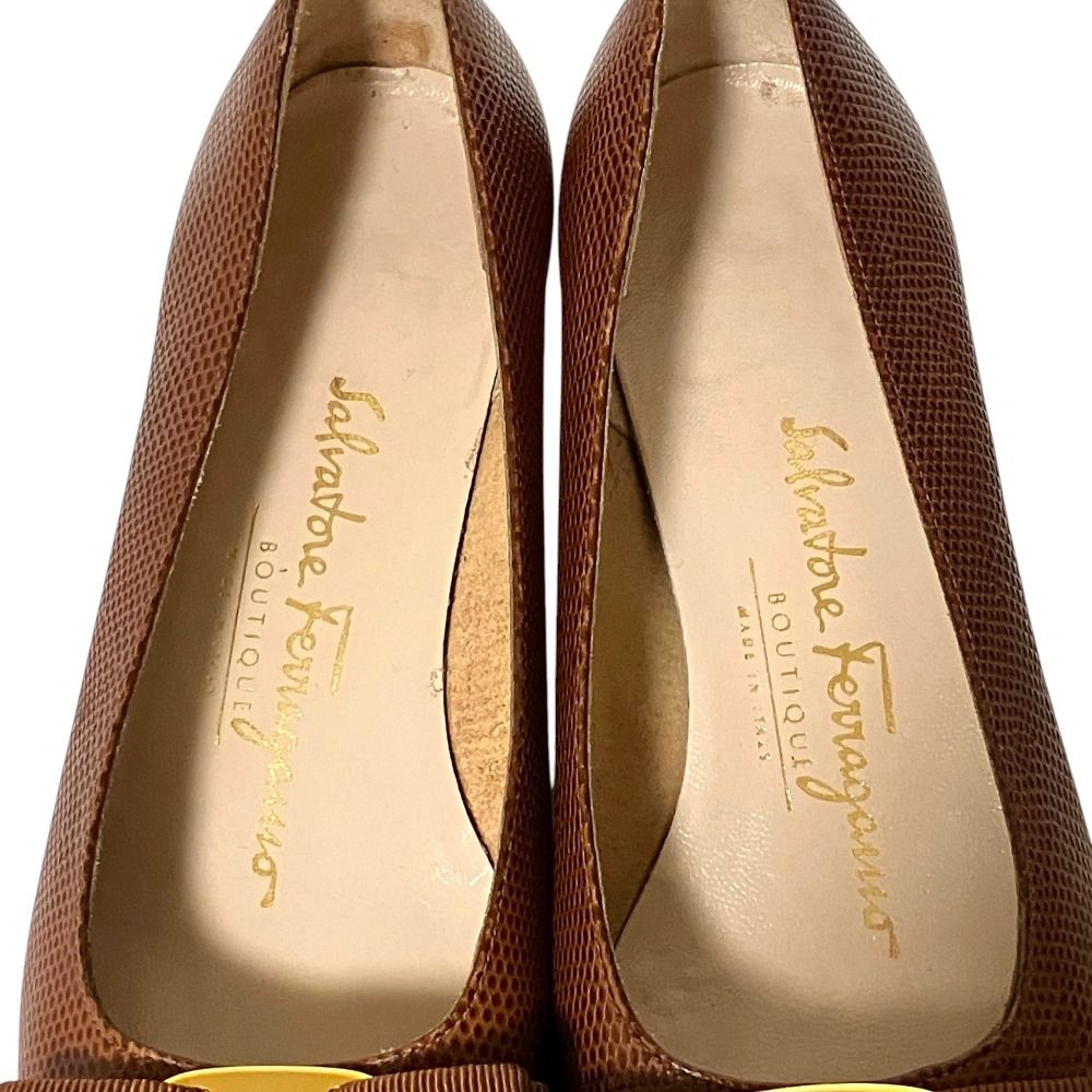 良品 Salvatore Ferragamo サルヴァトーレフェラガモ リザード型押し