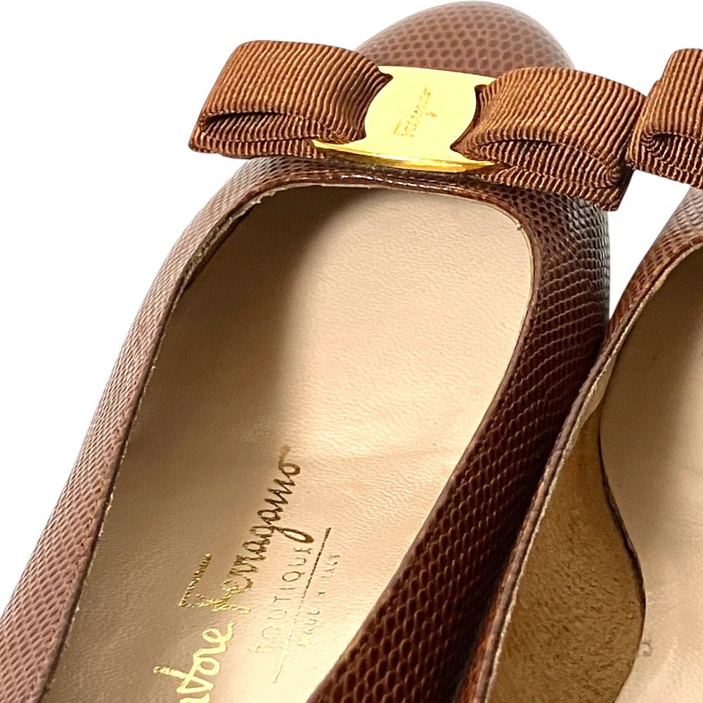 良品 Salvatore Ferragamo サルヴァトーレフェラガモ リザード型押し