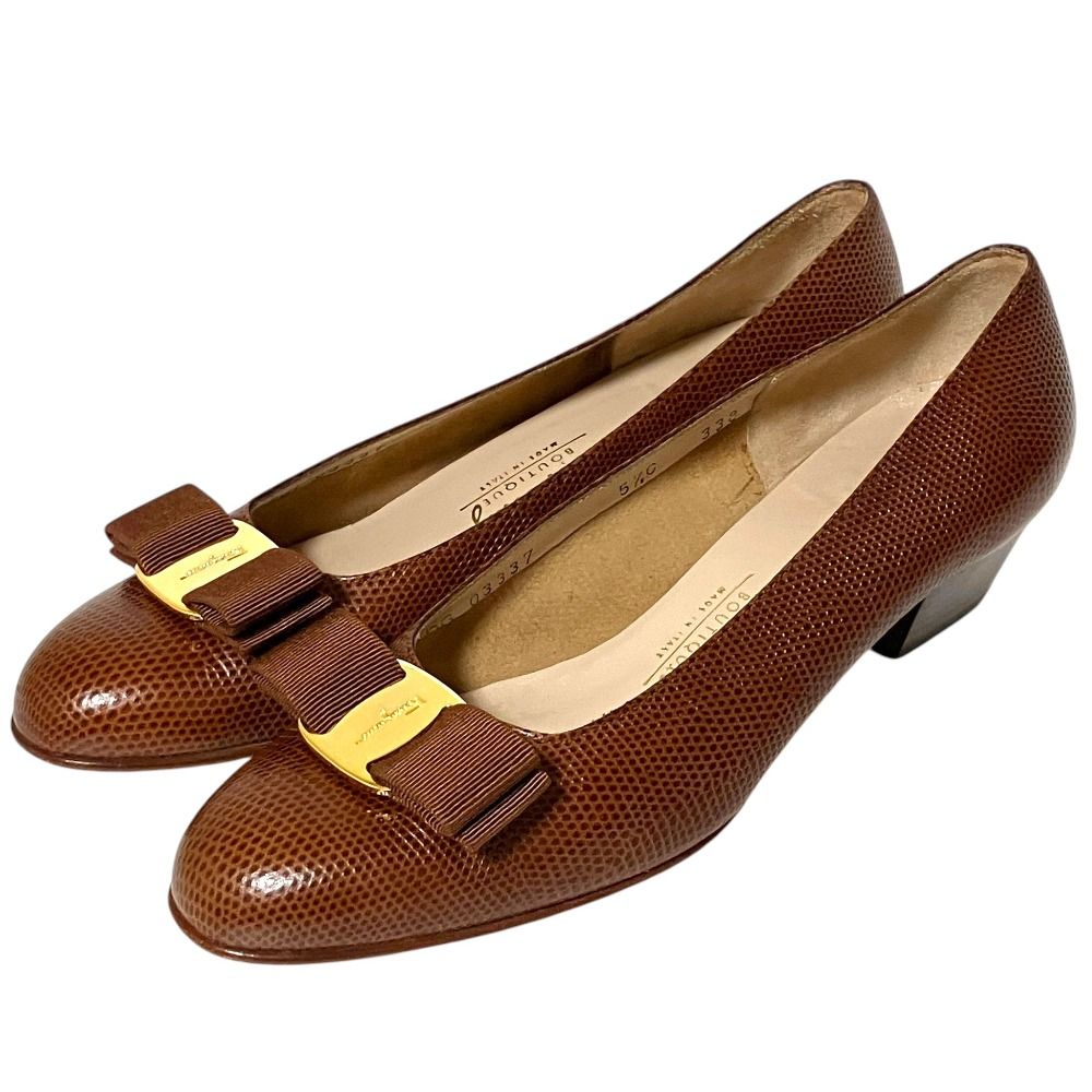 良品 Salvatore Ferragamo サルヴァトーレフェラガモ リザード型押し