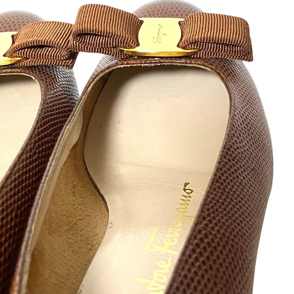 良品 Salvatore Ferragamo サルヴァトーレフェラガモ リザード型押し