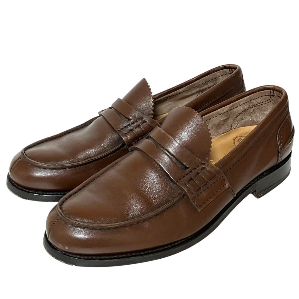 良品 Church's チャーチ pembrey ペンブリー レザー コインローファー シューズ サイズ6.5 25.5cm ブラウン メンズ 古着 中古 USED