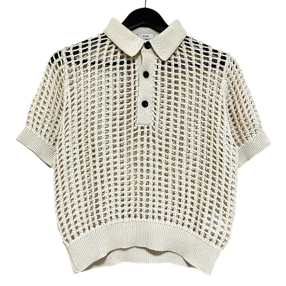 美品 25SS HYKE ハイク CROCHETED POLO SWEATER 半袖 クロシェット