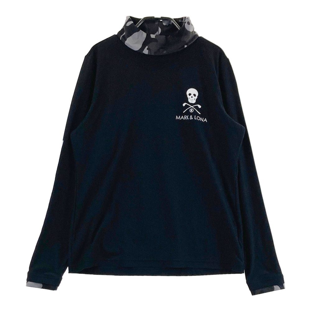 サイズ：40 MARK&LONA マークアンドロナ 2025年モデル タートルネック 長袖Tシャツ スカル カモフラ柄 ブラック系 [240101719193] ゴルフウェア レディース ストスト
