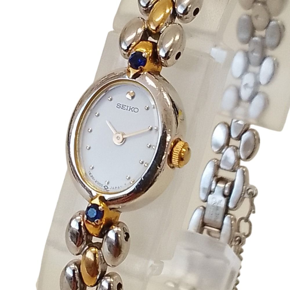良品 SEIKO セイコー 1E20-6160 オーバル クォーツ アナログ ブレス