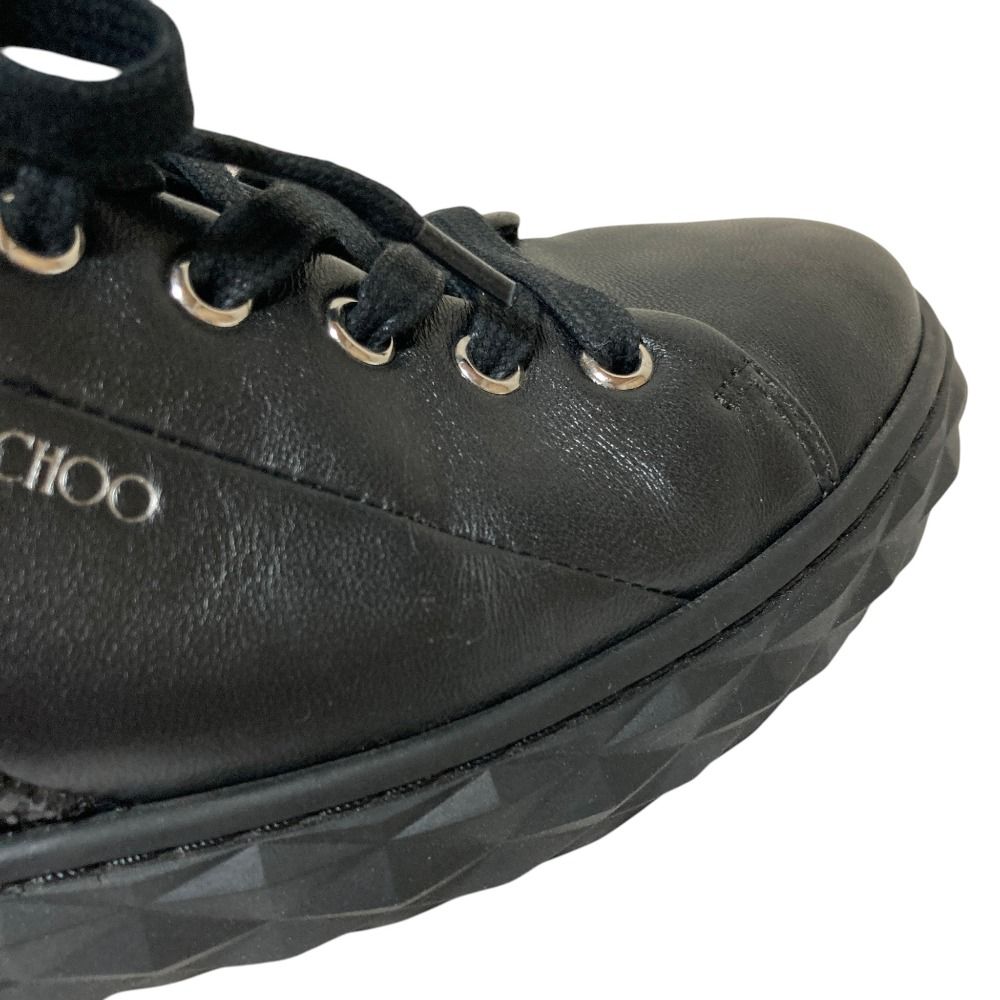 美品 JIMMY CHOO ジミーチュウ グリッター レザースニーカー 39 24cm