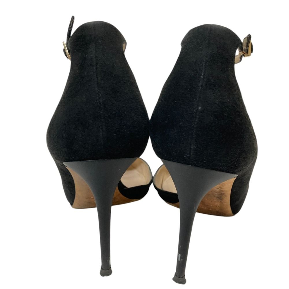 極美品✨Jimmy Choo アンクルストラップ スエードパンプス黒25㎝ 良品 JIMMY CHOO ジミーチュウ スエード ポインテッドトゥ アンクル