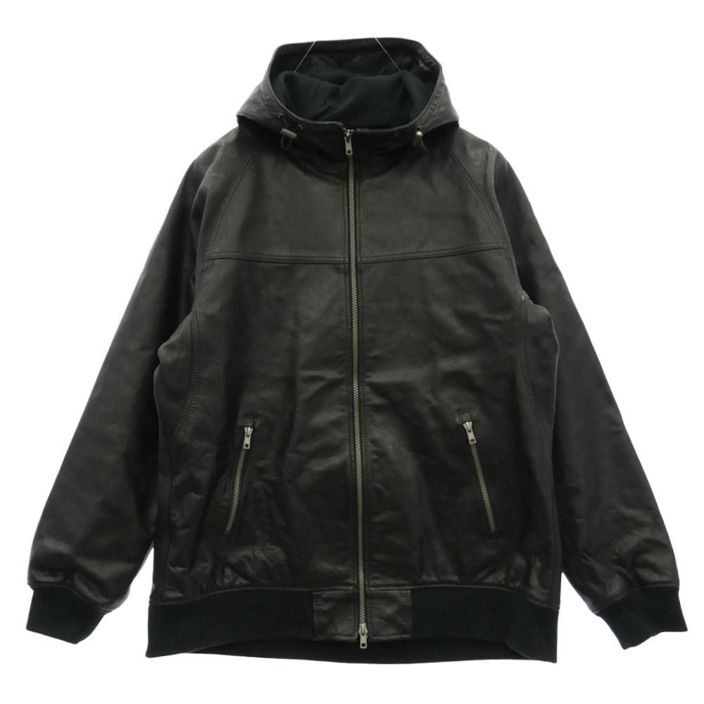 ワイツーレザー y2leather SB-151 STEER OIL HOODED PARKA レザー ジップ パーカー ジャケット ブラック系 40【中古】