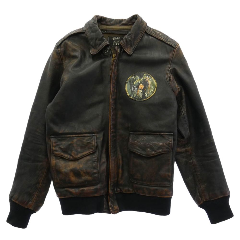 ブラックトップモーターサイクル BLACKTOP MOTORCYCLE 10AW BT10FW-JK01 バックペイント A-2 フライト レザージャケット ダークブラウン系 S【中古】