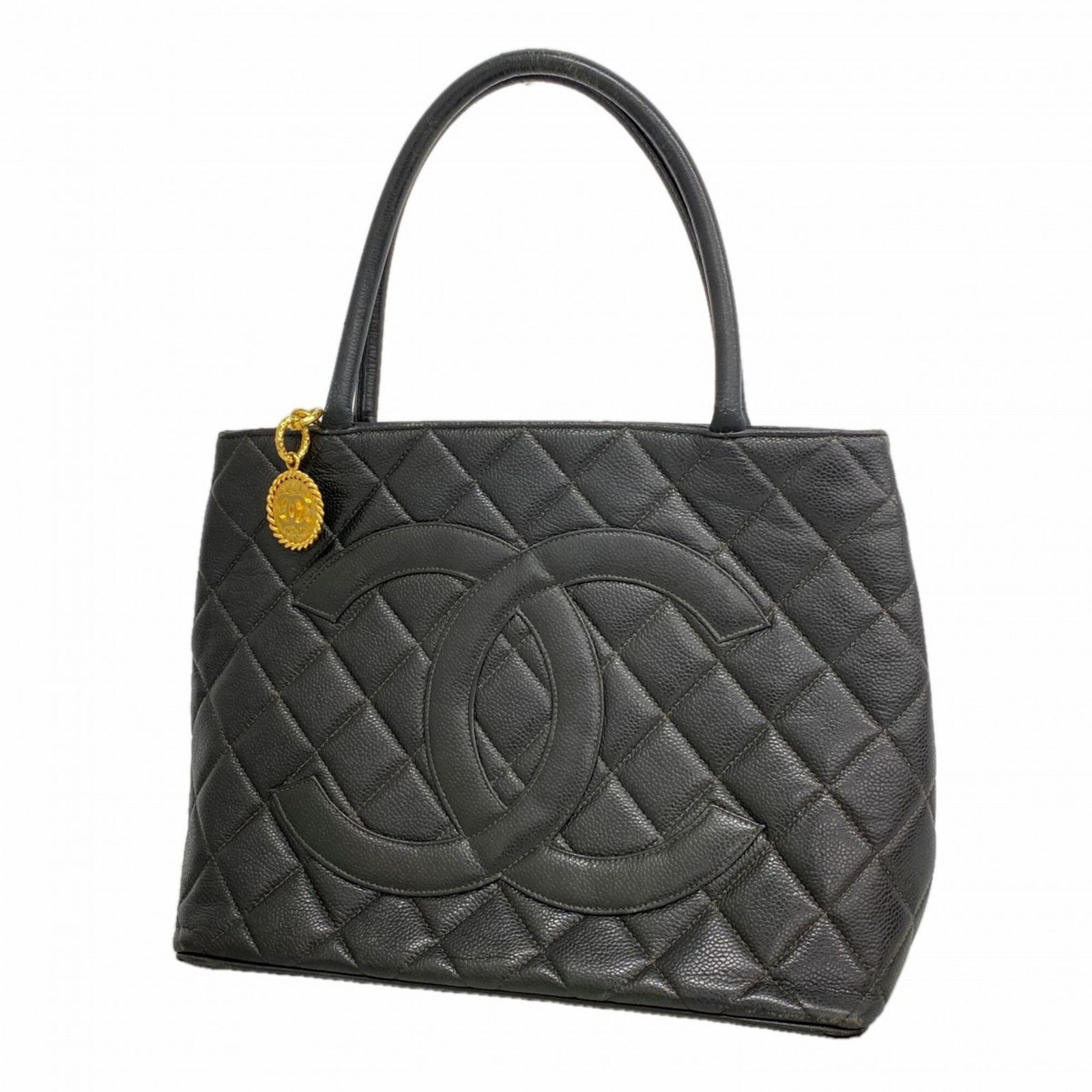 シャネル(Chanel) シャネル トートバッグ 復刻トート キャビアスキン ブラック レディース
