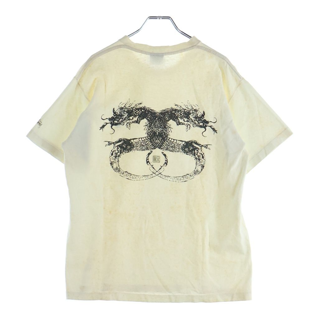STUSSY (ステューシー) 90s Dragon SS Link Tee ドラゴンSSリンクロゴ 両面プリント 半袖Tシャツ カットソー ホワイト