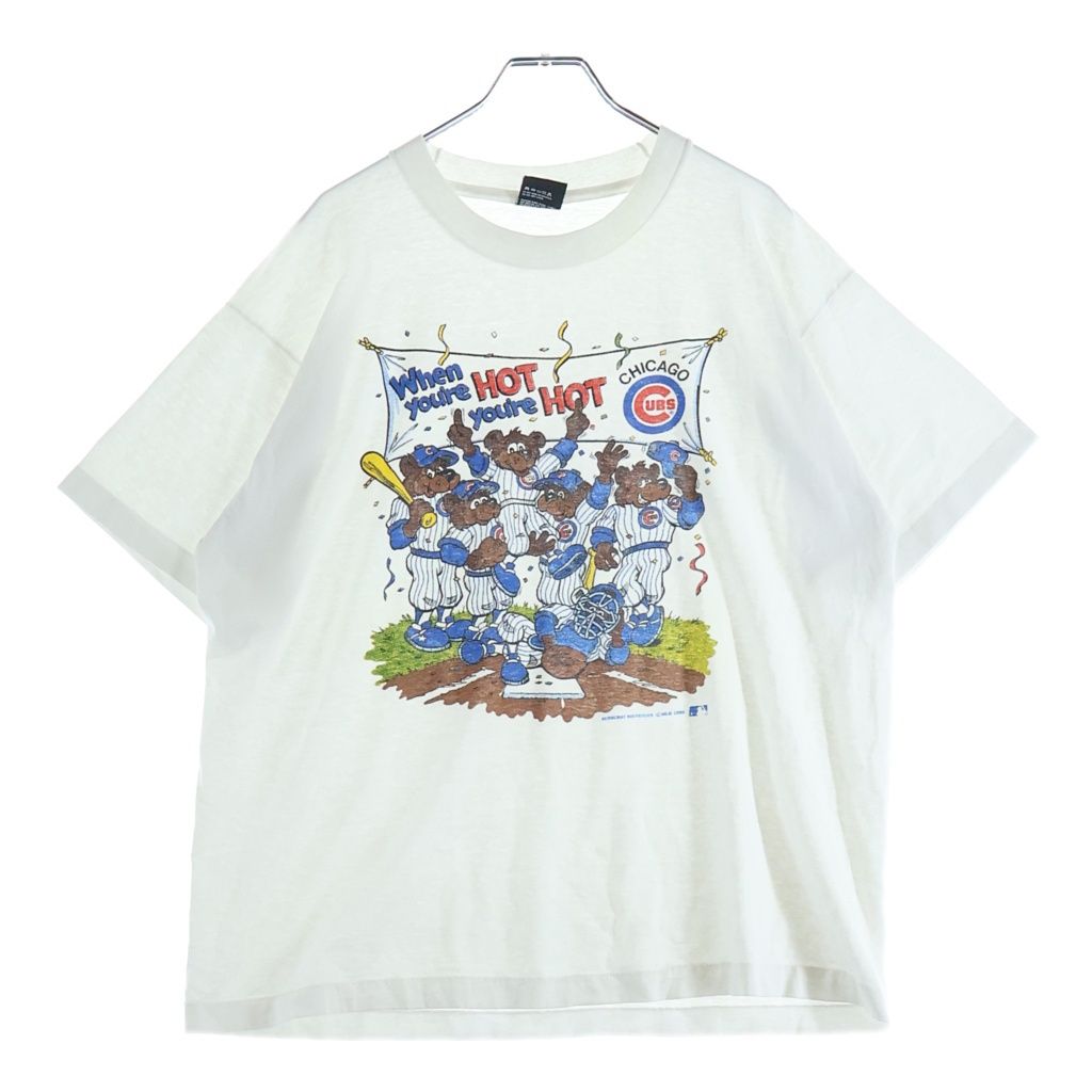 VINTAGE (ヴィンテージ) 80s Chicago Cubs Zimmer シカゴ・カブス ジマー フロントプリント 半袖Tシャツ カットソー ホワイト