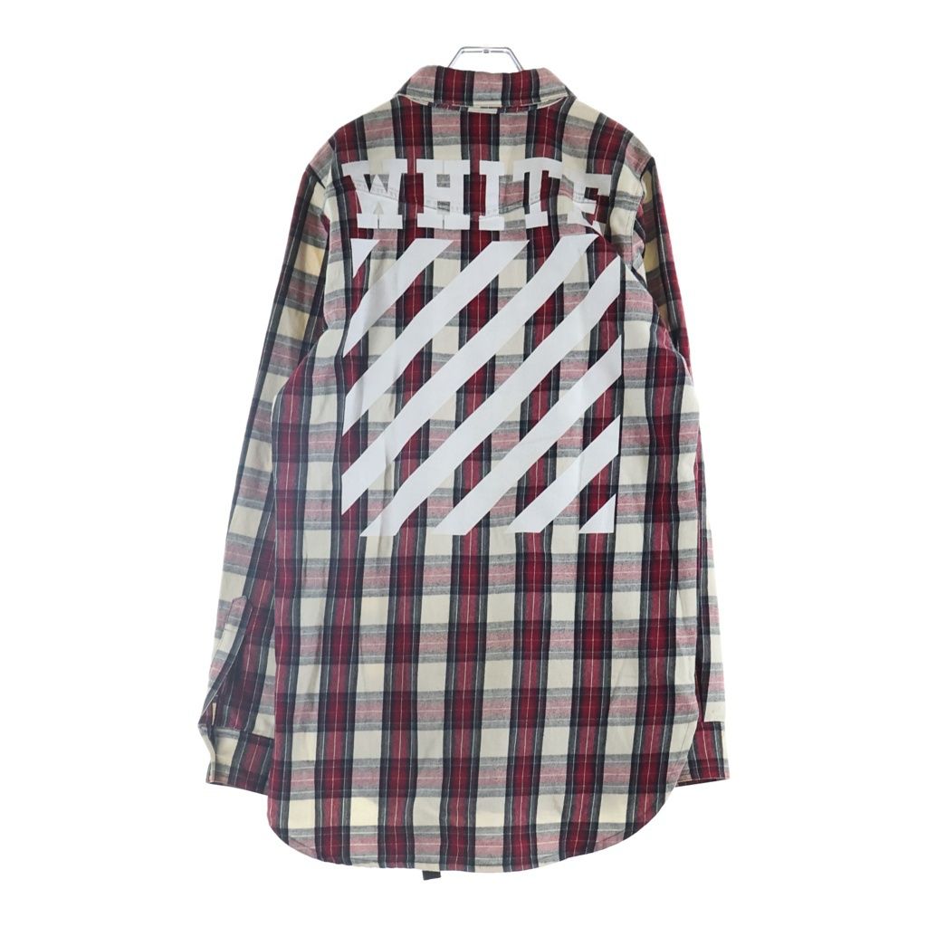 OFF-WHITE (オフホワイト) オーバーサイズ 長袖チェック シャツ レッド