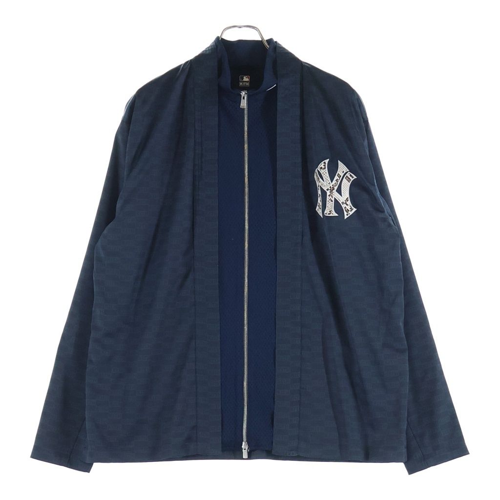 KITH (キス) 20AW ×MLB New York Yankees Sport GI Jacket ニューヨークヤンキース モノグラム 総柄 スポーツ ジャージ ジャケット ネイビー