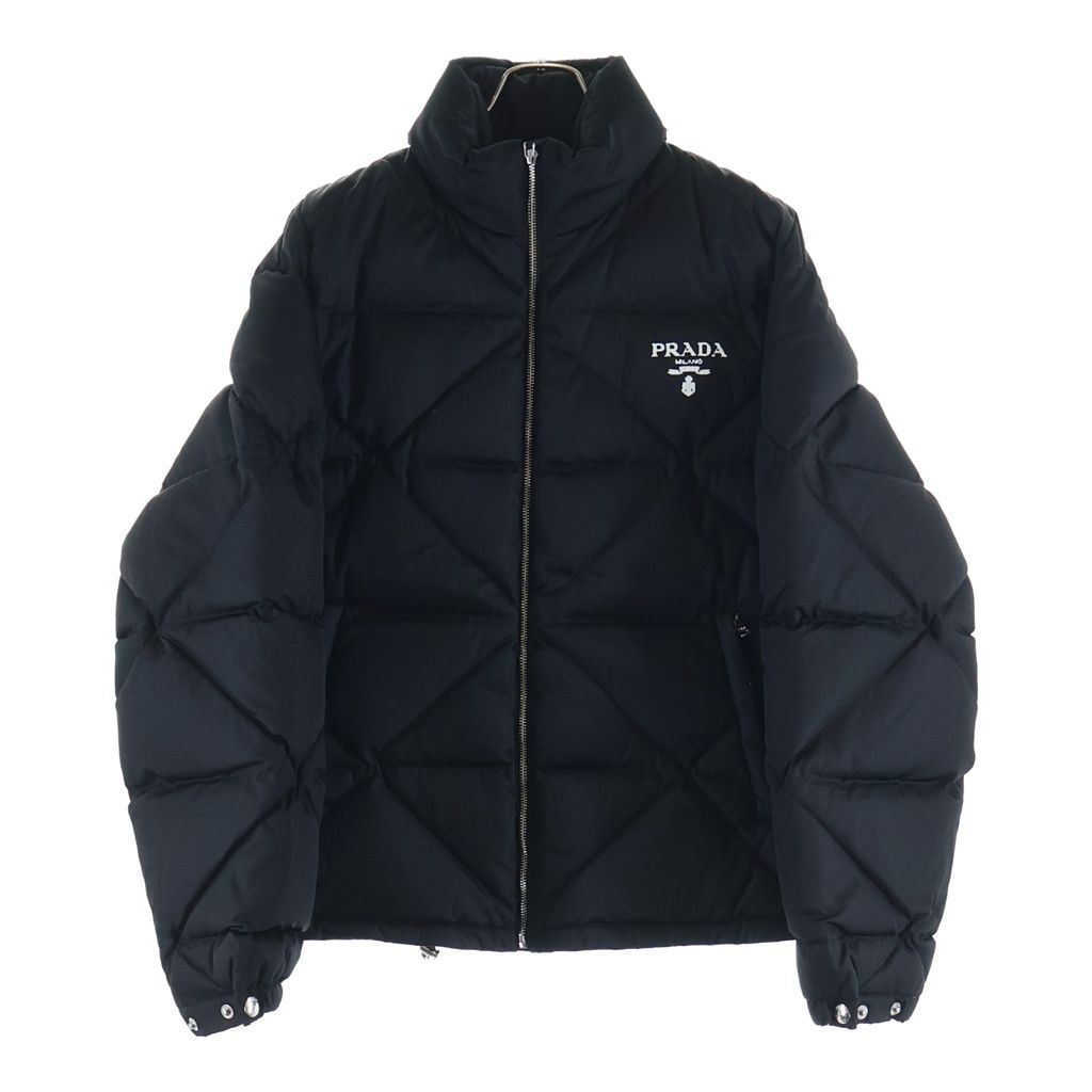 PRADA (プラダ) RE-NYLON ロゴプリント キルティングダウンジャケット SGB803 ブラック