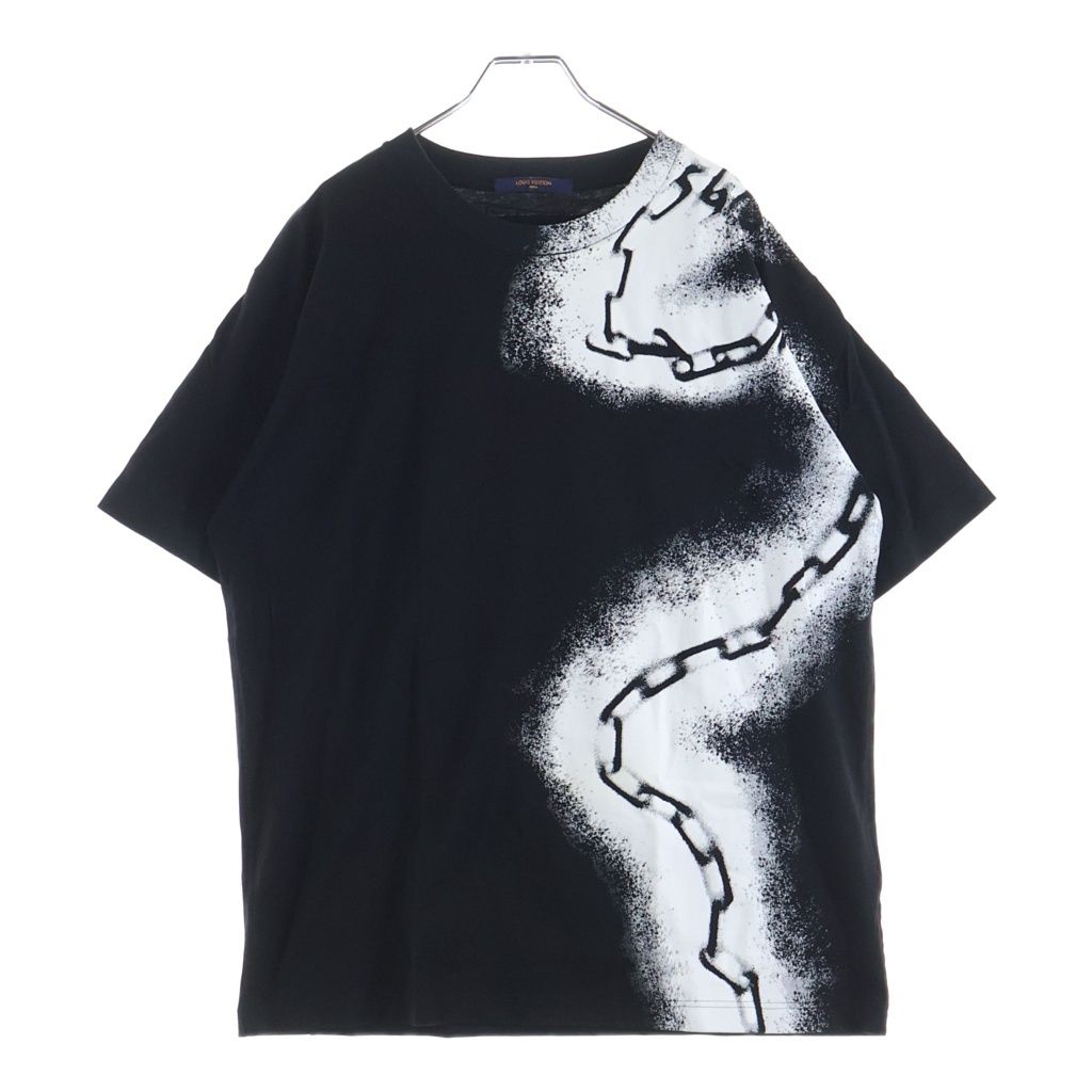 LOUIS VUITTON (ルイヴィトン) 20SS Spray Chain Print Tee RM201M NPG HIY17W スプレー チェーン プリント クルーネック半袖Tシャツカットソー ブラック