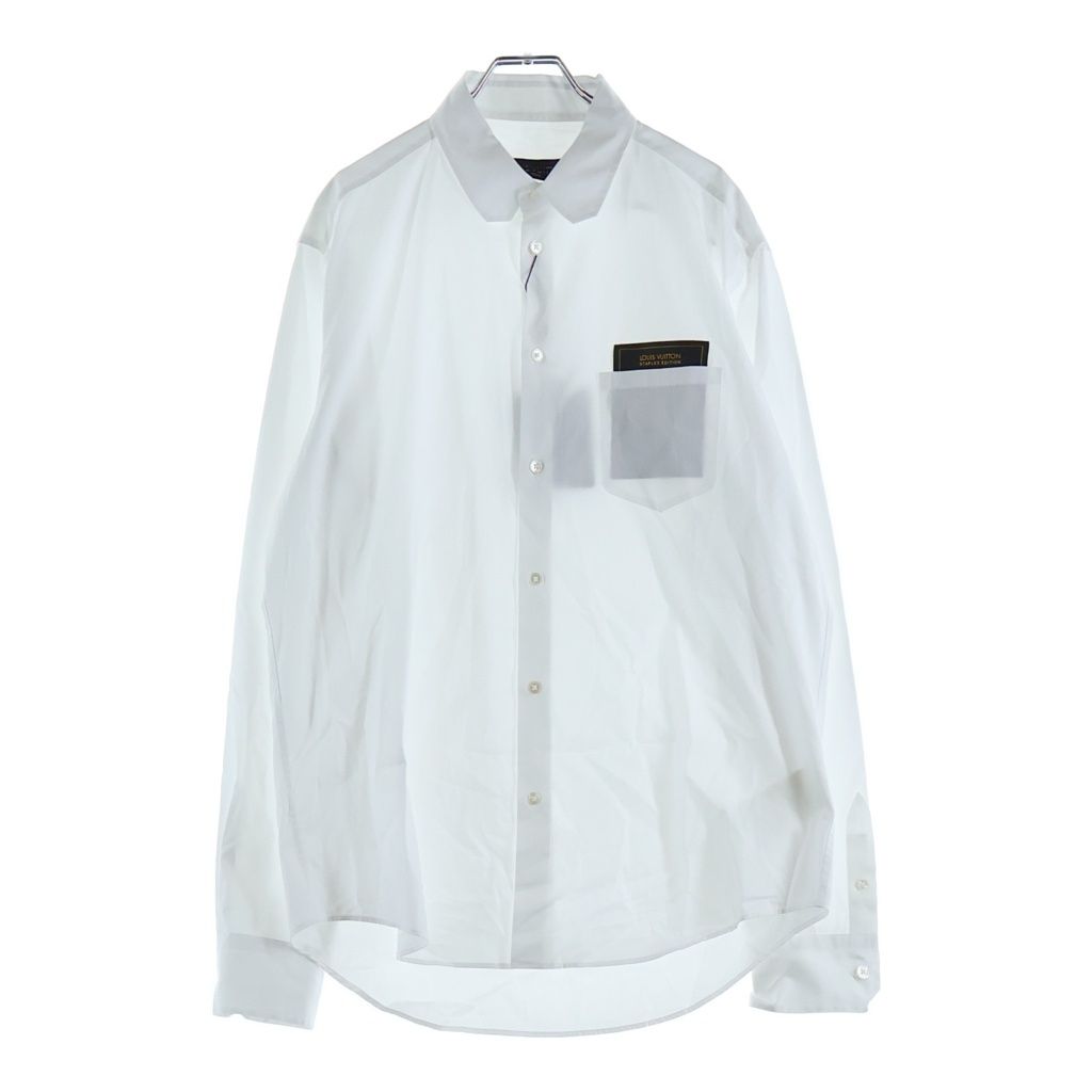 LOUIS VUITTON (ルイヴィトン) STAPLES EDITION 無地 シャツ ホワイト #XL RM241QOUQHJS40W