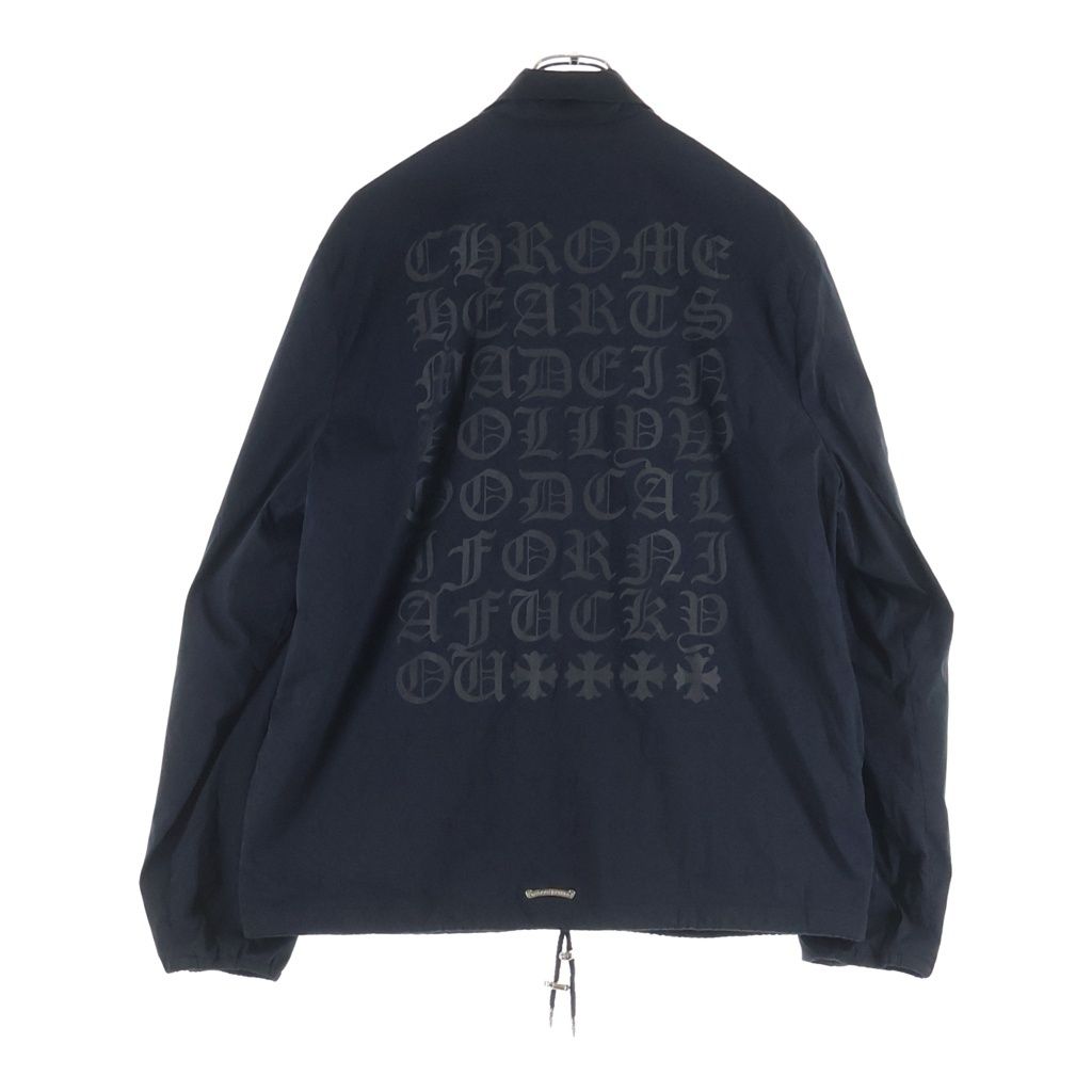 CHROME HEARTS (クロムハーツ) RIGGINS FBRC ENGLISH PRINT NYLON COACH JACKET CH総柄 オールドイングリッシュプリント ナイロンコーチジャケット ブラック