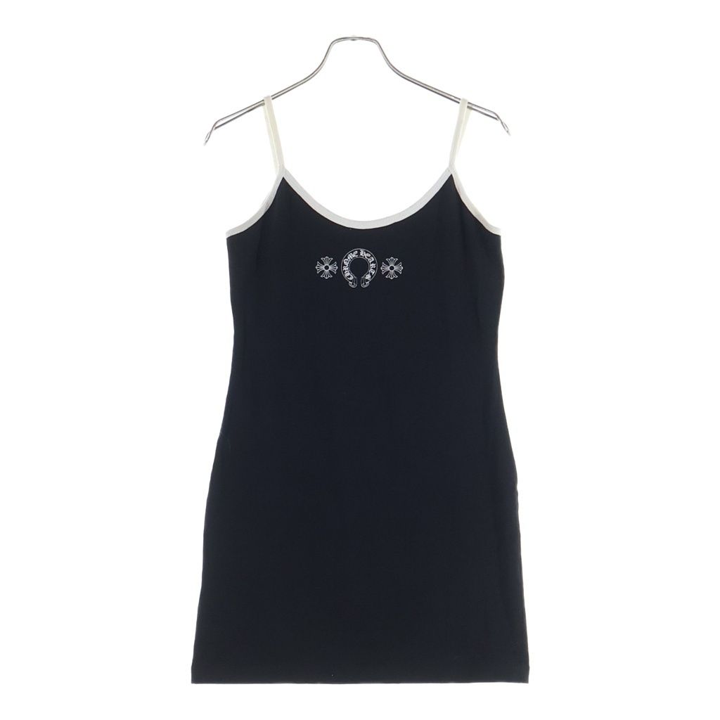 CHROME HEARTS (クロムハーツ) ROLLER SKATES TANK HORSESHOE CEMENT ホースシュープリントキャミソール ブラック/ホワイト