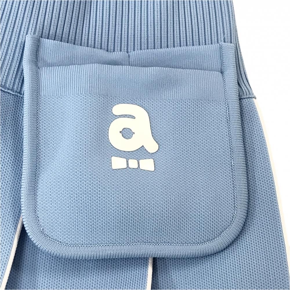 【超美品】アルチビオ ニットスカート ライトブルー×白 プリーツ ポケット付 レディース 36(S) ゴルフウェア archivio 超美品】アルチビオ ニットスカート ライトブルー×白 プリーツ