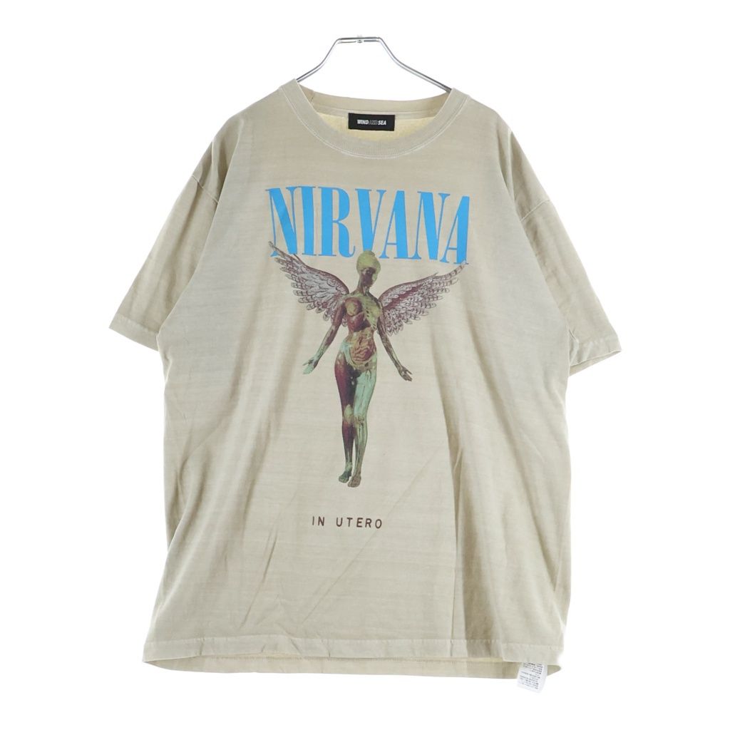 WIND AND SEA (ウィンダンシー) NIRVANA IN UTERO ニルヴァーナ 半袖Tシャツ ベージュ WDS-O-NVN-25-Q4-03