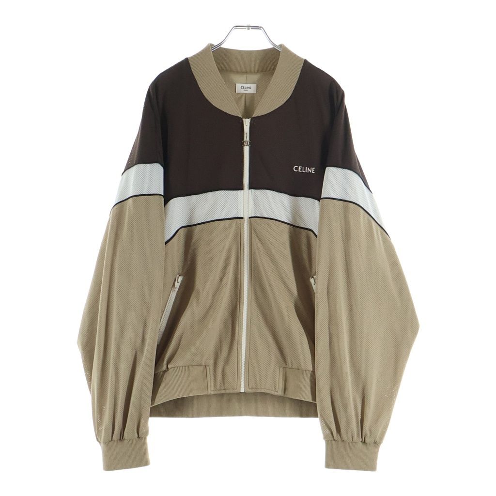 CELINE (セリーヌ) テクニカルメッシュ ロゴプリント トラックジャケット ブラウン/ベージュ 2Y97E070Z.02QE 69,878円
