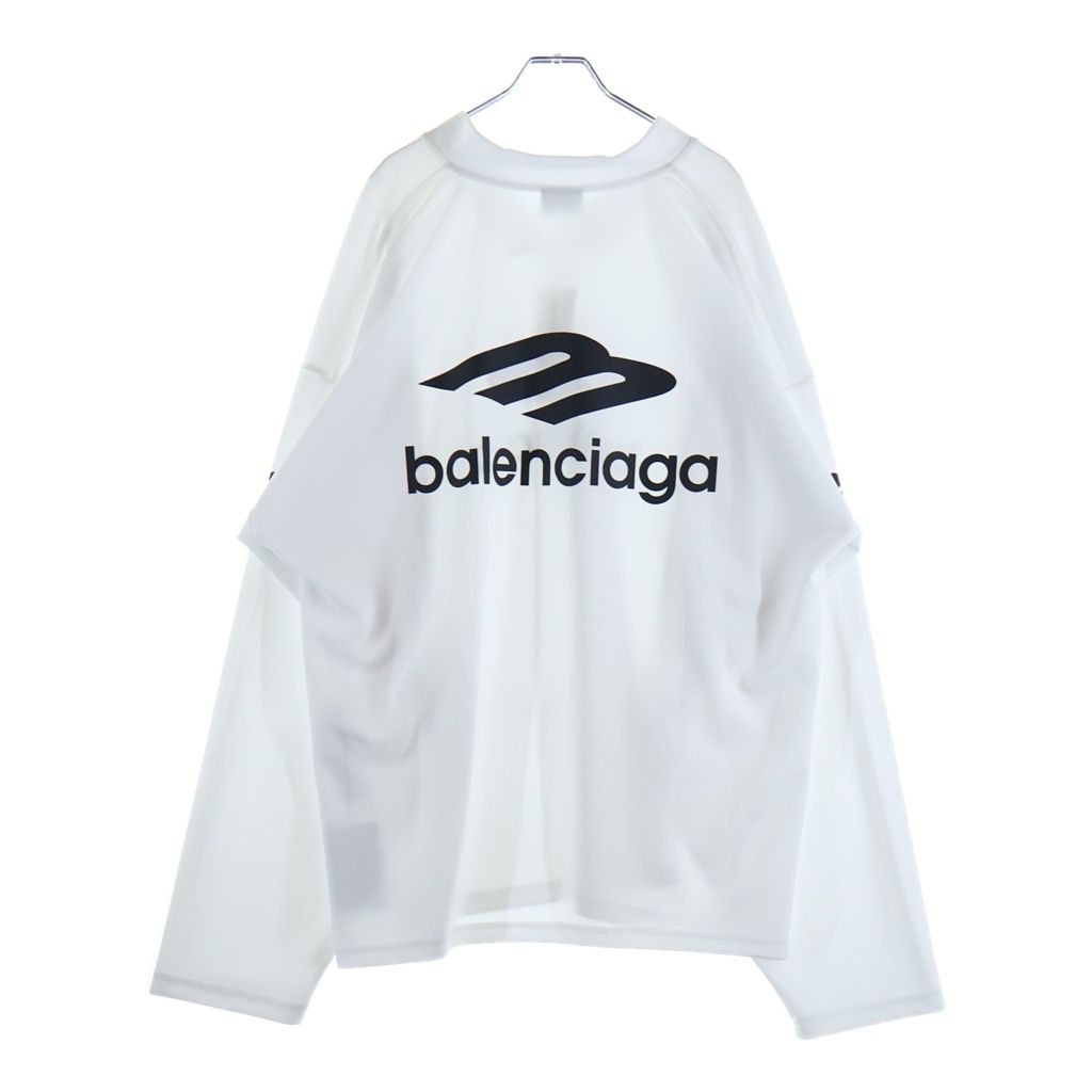 BALENCIAGA (バレンシアガ) 3B Sports Icon Ski Long Sleeve T-Shirt スキーウェア Vネック 長袖Tシャツ ホワイト 779988 TPVQ5