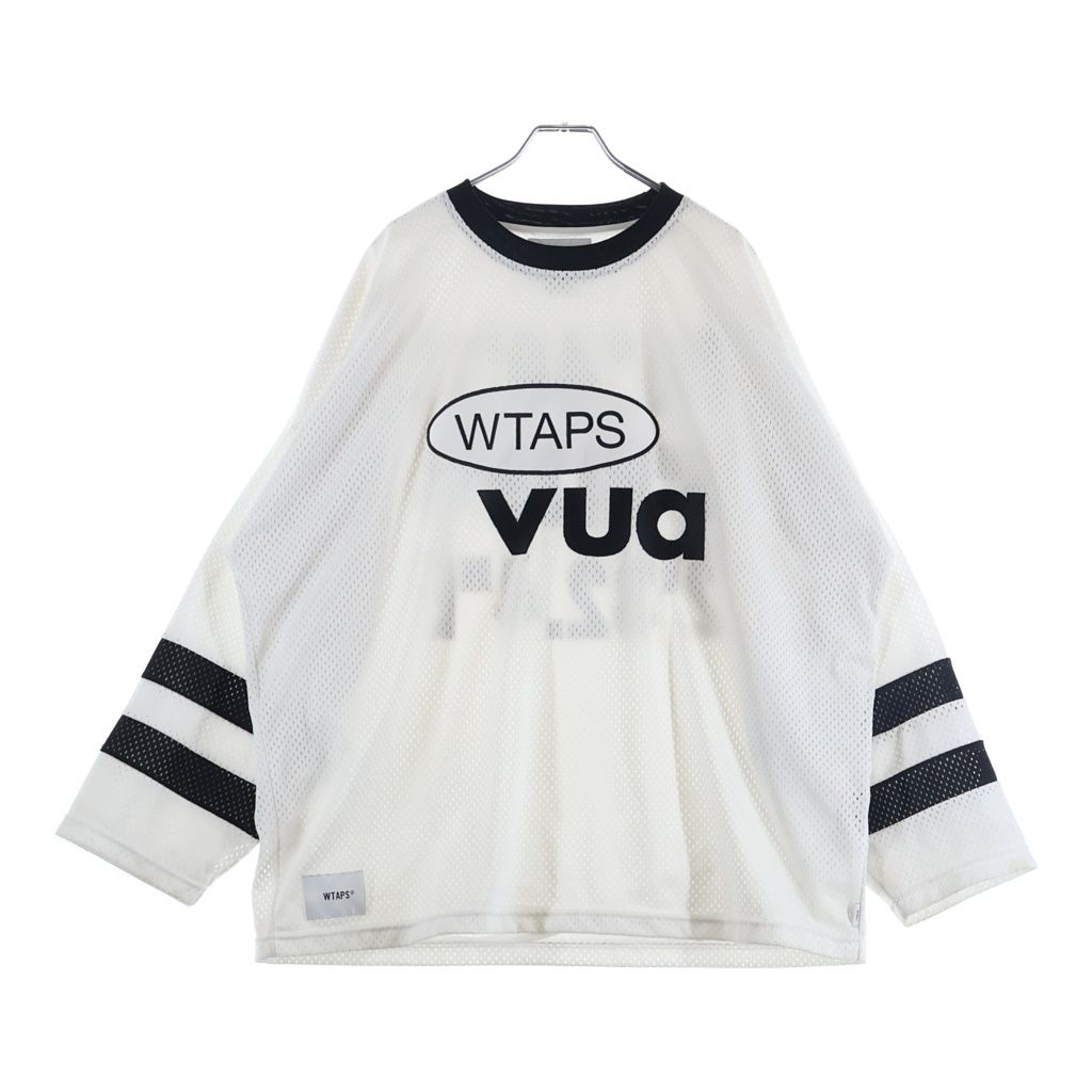 WTAPS (ダブルタップス) NETMINDER LS POLY 長袖Tシャツメッシュ ホッケーシャツ カットソー ホワイト 252ATDT-CSM21