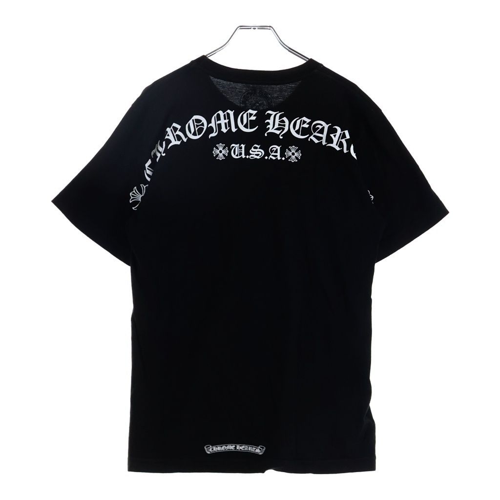 CHROME HEARTS (クロムハーツ) BACK ARCH LOGO SCROLL RABEL USA PRINT TEE バックアーチロゴ スクロールラベル プリント 半袖Tシャツ カットソー ブラック