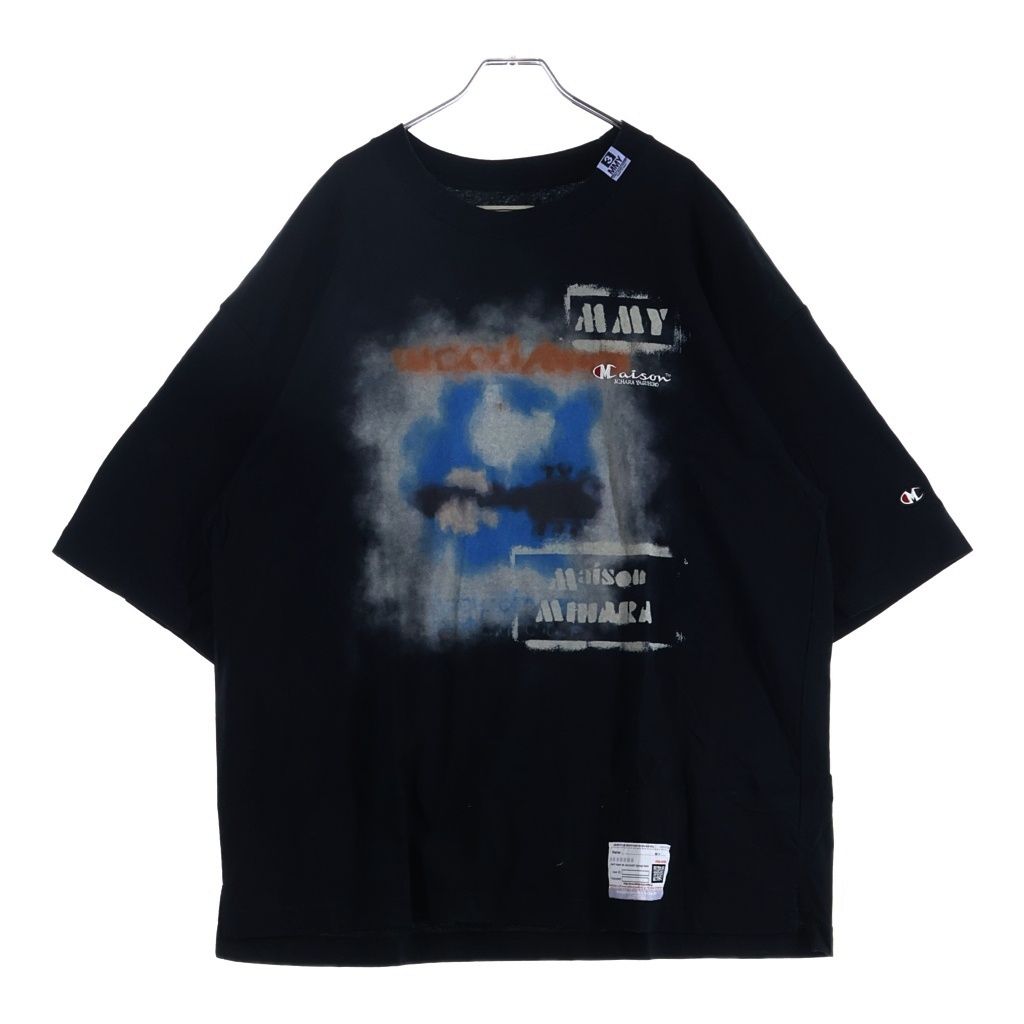 MAISON MIHARAYASUHIRO (メゾンミハラヤスヒロ) グラフィック 両面プリント 半袖 クルーネック カットソー Tシャツ ブラック A10TS712