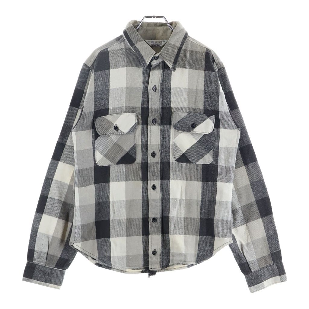 FIVE BROTHERS (ファイブブラザー) 70-80S FLANNEL CHECK L/S SHIRT フランネル チェック 長袖シャツ ブラック/ホワイト